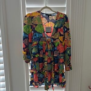 NWT America & Beyond Colorful Fish Patterned Dress